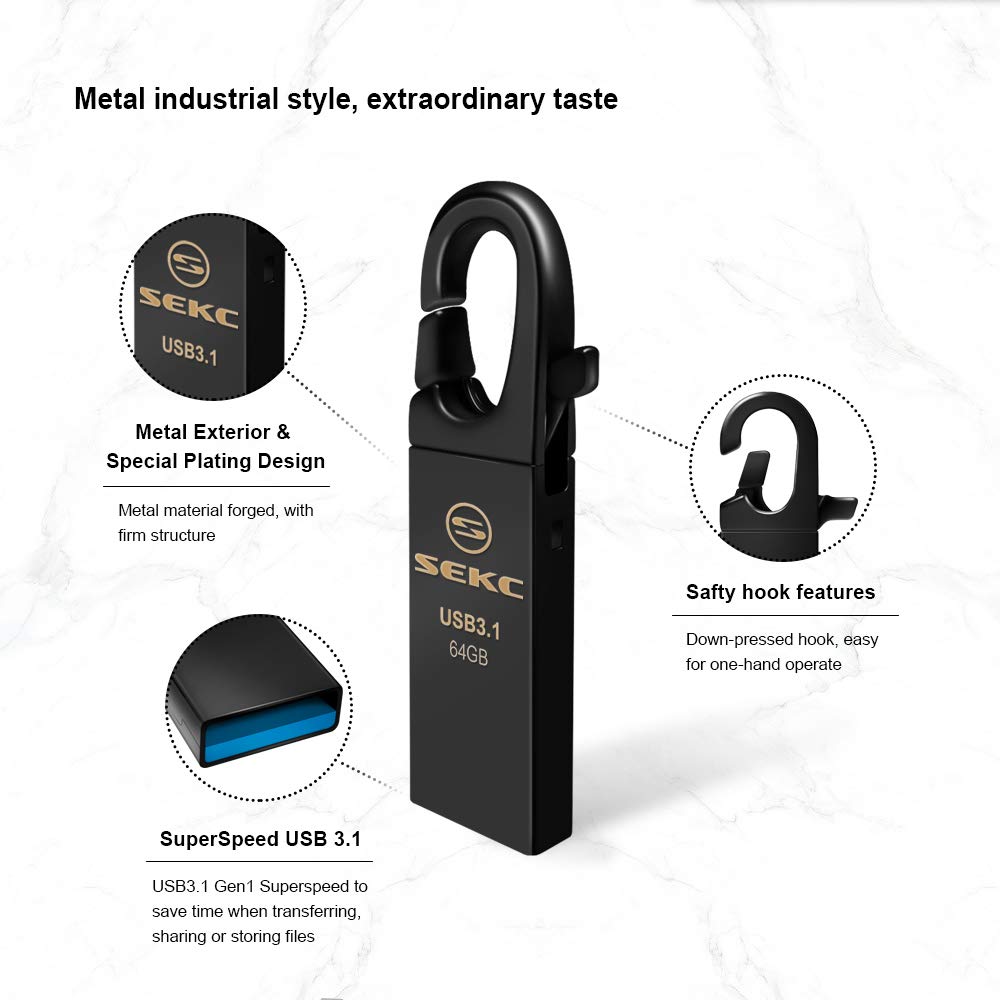 SEKC 64GB USB 3.1 Hook Memoria Flash Drive - SDM3264G : Amazon.sg